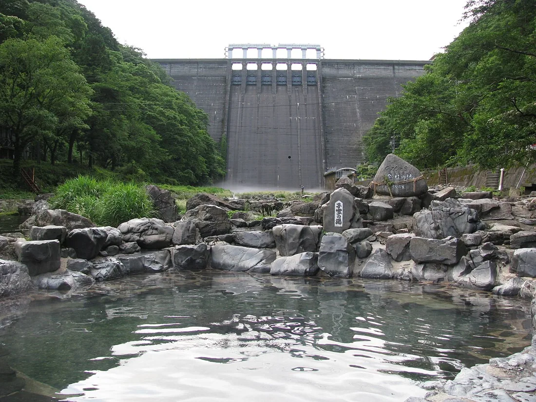 湯原温泉 砂湯周辺の風景